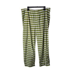 Grinch Green White Striped Fleece Sleep Pajama Pants XXL 2X